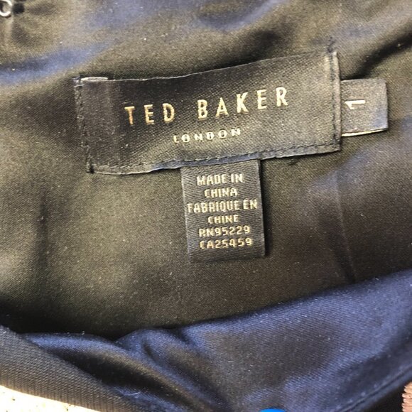 NWOT Ted Baker Shamari Metallic Embroidered Gold Filigree Bodice Flare Dress - Picture 5 of 16